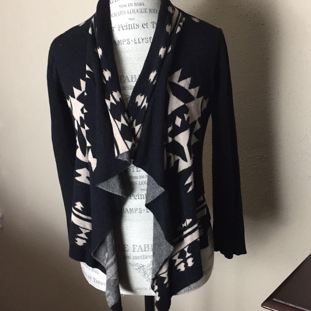Aztec Cascading Front Cardigan Sweater